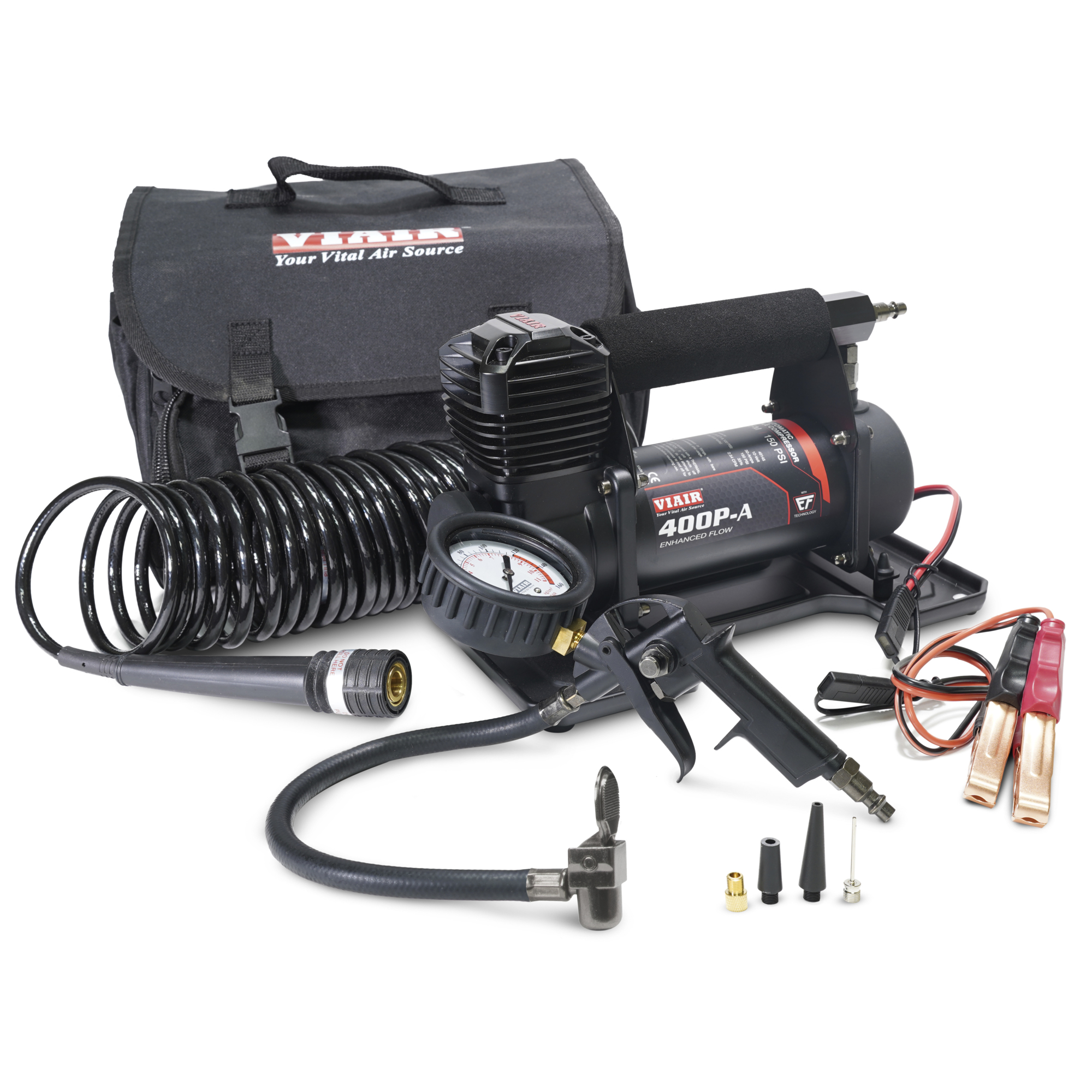 Viair, 400P EF Automatic Portable Air Compressor Tire Inflator, Max. PSI 150 Power Source Electric, Model# 40145